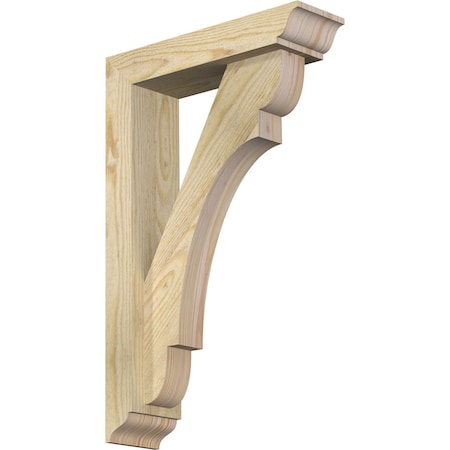 Ekena Millwork Olympic Traditional Rough Sawn Bracket w/ Offset Brace, Douglas Fir, 4"W x 14"D x 22"H BKT0402X14X22OLY01RDF
